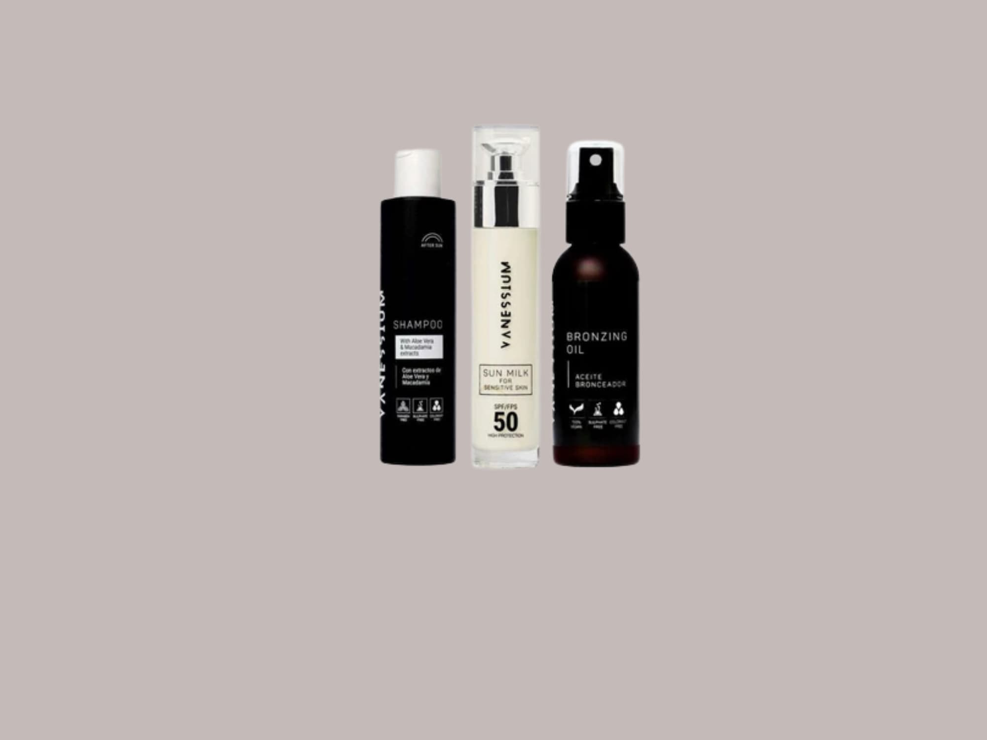 Set Mleko SPF50, Šampon, Ulje za sunčanje